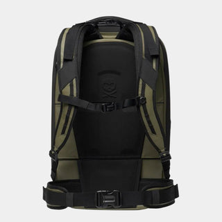 NOMATIC McKinnon Camera Pack 35L V2 in Ranger Green, rear view showing the harness system